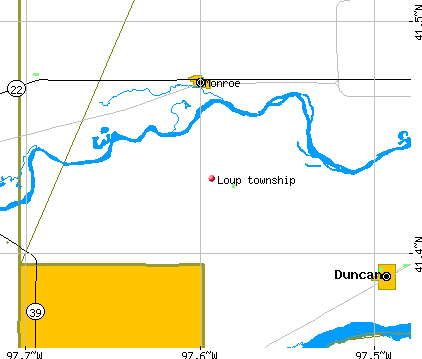 Loup township, NE map