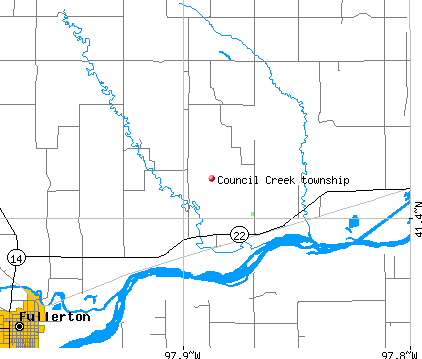 Council Creek township, NE map