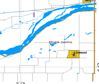 Platte township, NE map