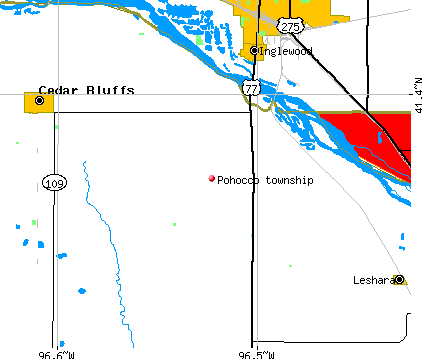 Pohocco township, NE map