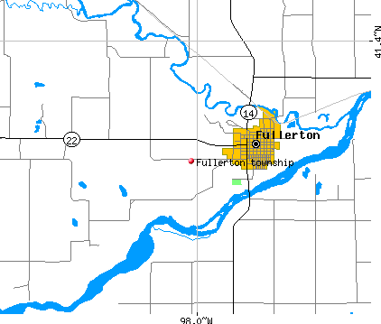 Fullerton township, NE map