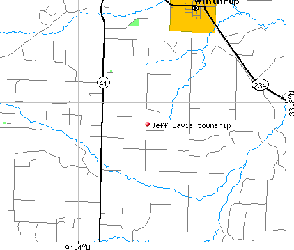Jeff Davis township, AR map