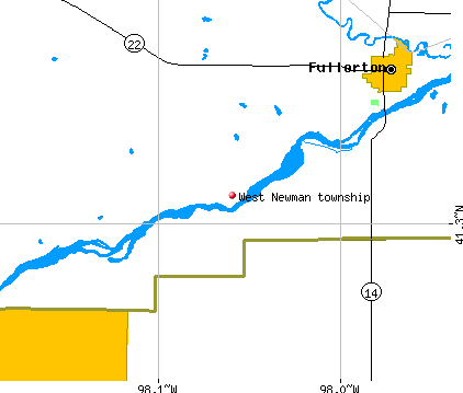 West Newman township, NE map