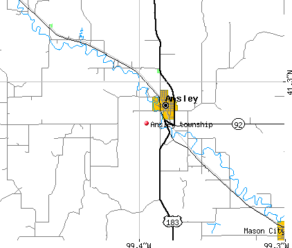 Ansley township, NE map