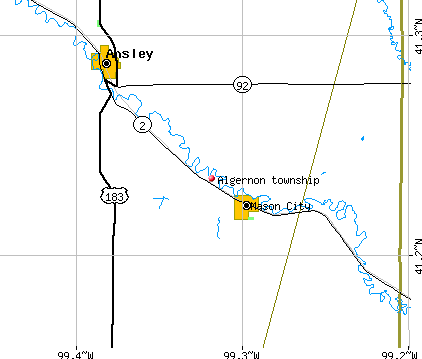 Algernon township, NE map