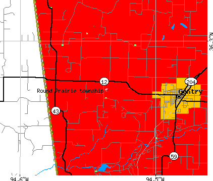 Round Prairie township, AR map