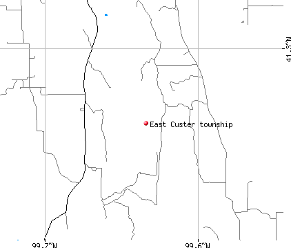 East Custer township, NE map