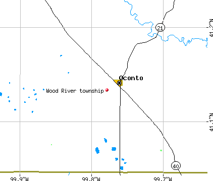 Wood River township, NE map