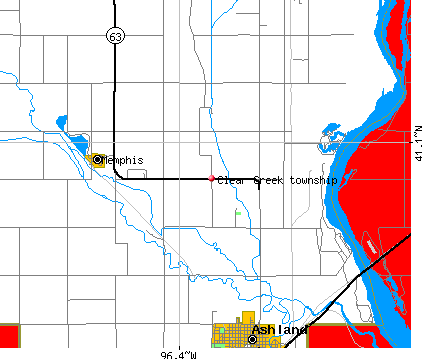 Clear Creek township, NE map