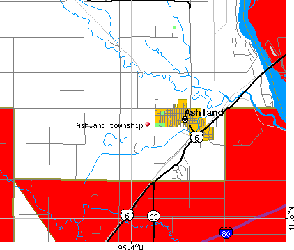 Ashland township, NE map