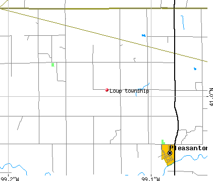 Loup township, NE map