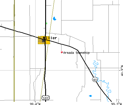 Armada township, NE map