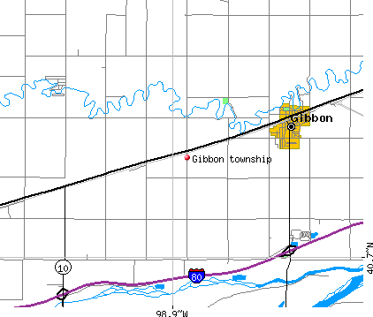 Gibbon township, NE map