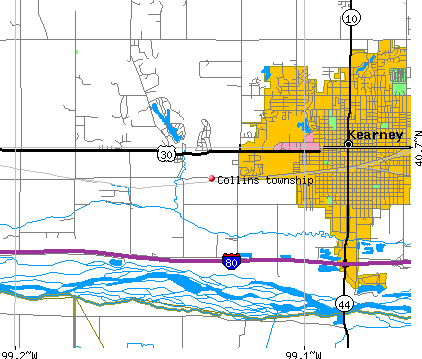 Collins township, NE map