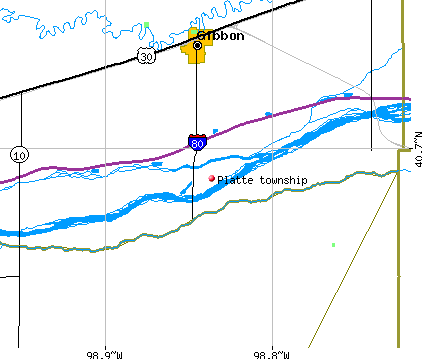 Platte township, NE map