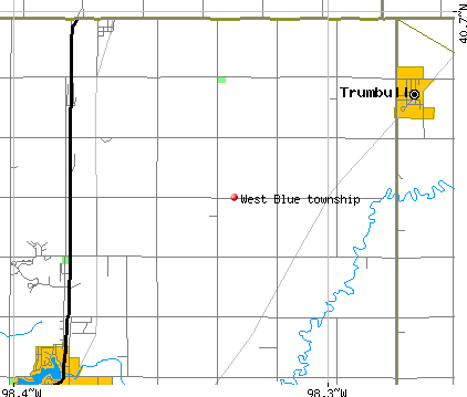 West Blue township, NE map