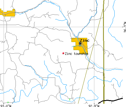 Zinc township, AR map
