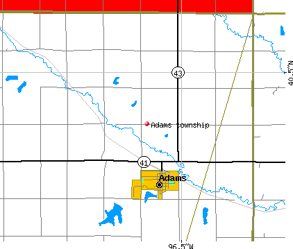 Adams township, NE map