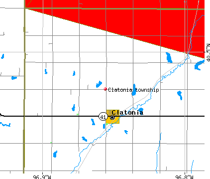 Clatonia township, NE map