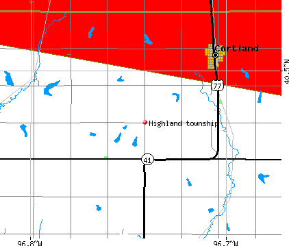 Highland township, NE map