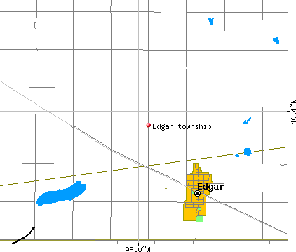 Edgar township, NE map