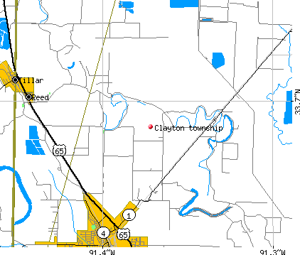 Clayton township, AR map