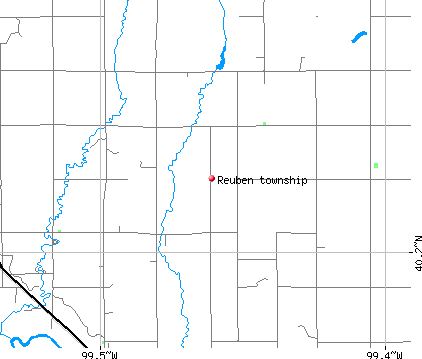 Reuben township, NE map