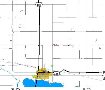 Alma township, NE map