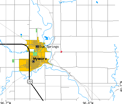 Blue Springs-Wymore township, NE map