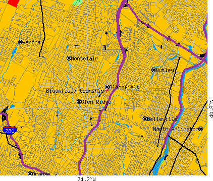 Bloomfield township, NJ map