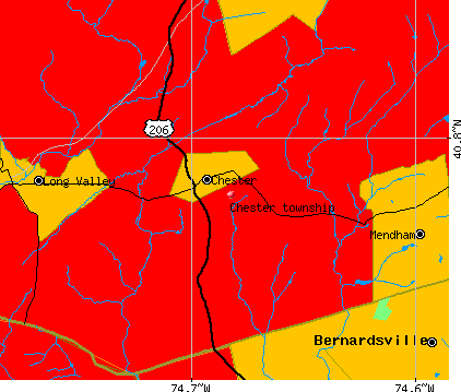 Chester township, NJ map