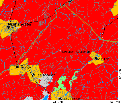 Lebanon township, NJ map