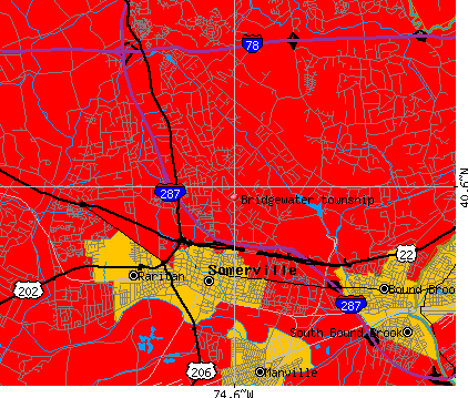 Bridgewater township, NJ map
