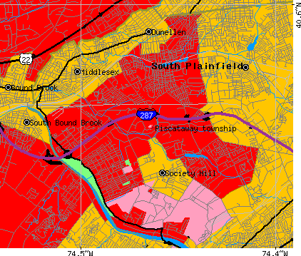 Piscataway township, NJ map