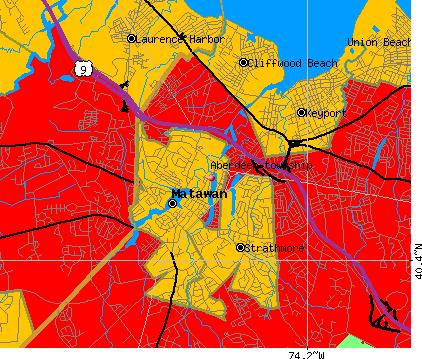 Aberdeen township, NJ map