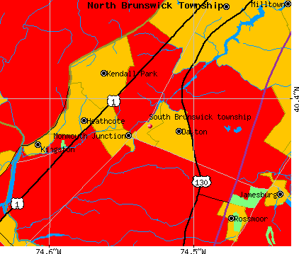 South Brunswick township, NJ map