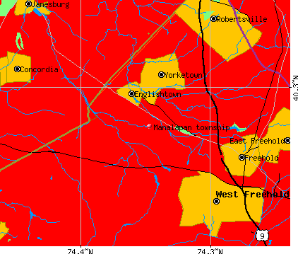 Manalapan township, NJ map