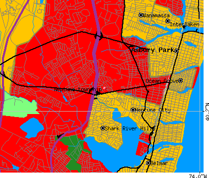 Neptune township, NJ map