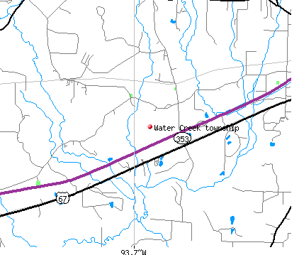 Water Creek township, AR map
