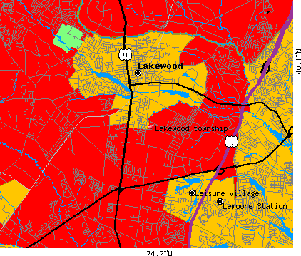 Lakewood township, NJ map
