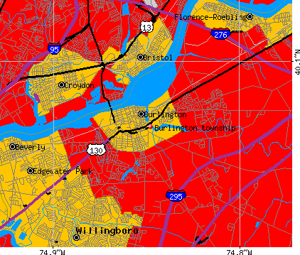Burlington township, NJ map
