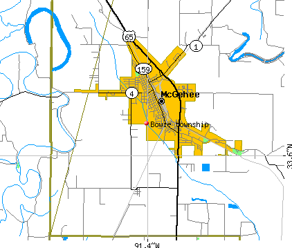 Bowie township, AR map