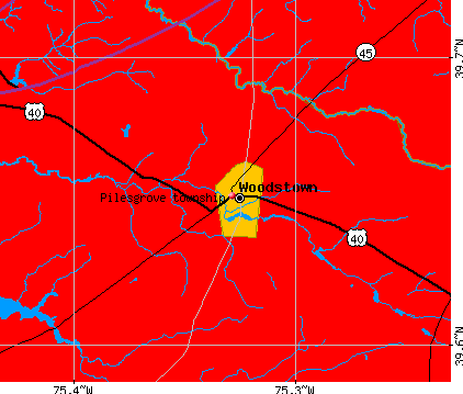 Pilesgrove township, NJ map