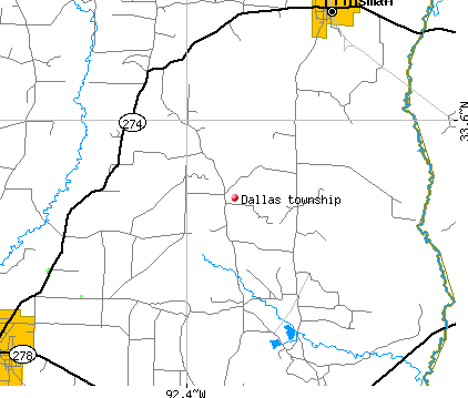Dallas township, AR map