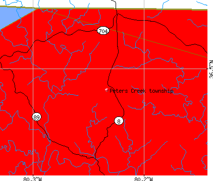 Peters Creek township, NC map