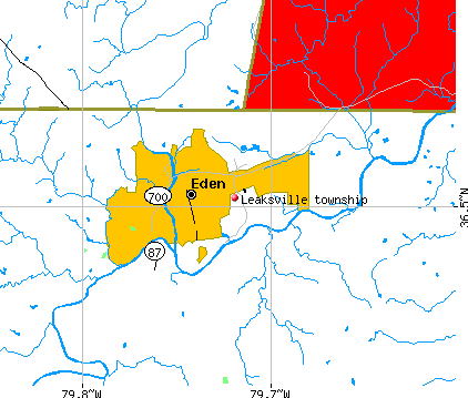 Leaksville township, NC map