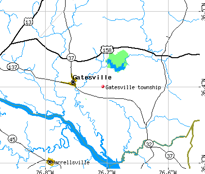 Gatesville township, NC map