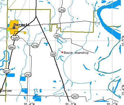 Bowie township, AR map