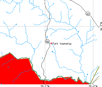 Fork township, NC map
