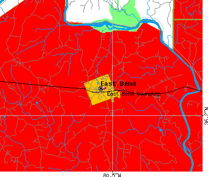 East Bend township, NC map